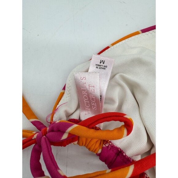Victoria's Secret Womens Hipster Tie Bikini Set Size M Multicolor Stripe Stretch - Picture 5 of 11